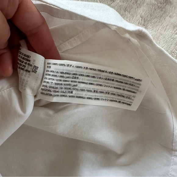 Abercrombie & Fitch Square Neck White Linen Shift Dress size Large - Picture 4 of 10